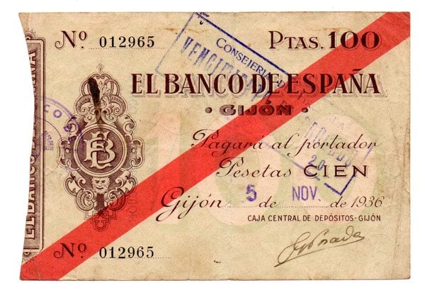 100 pesetas Gijon