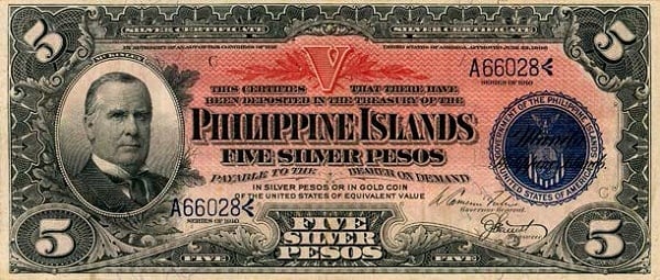 5 pesos d'argento