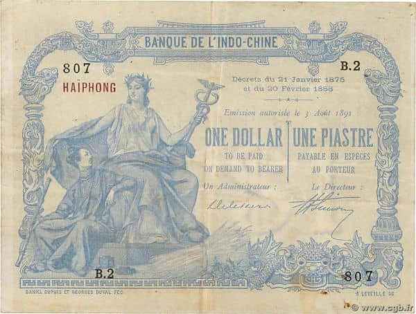1 Dollar / 1 Piastre