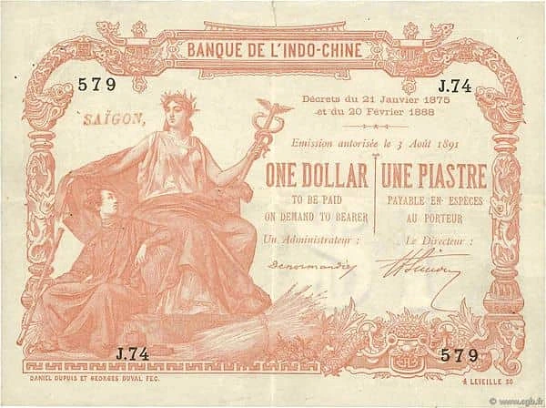 1 Dollar / 1 Piastre