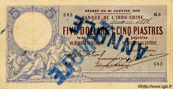 5 Dollars / 5 Piastres