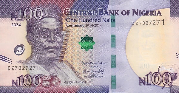 100 naira (Centenario dell'esistenza della Nigeria)