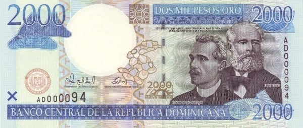 2000 pesos oro