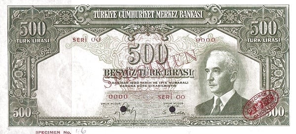 500 Lire Inönü