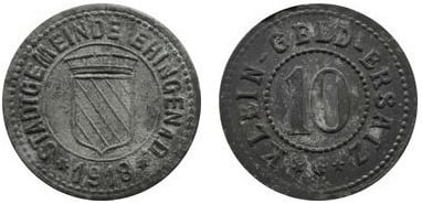 10 pfennig (Città di Ehingen-Stato federale del Württemberg)