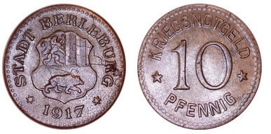 10 pfennig (Città di Berleburgo-Provincia di Westfalia)