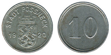 10 pfennig (Città di Pößneck - Land Turingia)