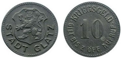 10 pfennig (Ciudad de Glatz-Provincia prusiana de Silesia)