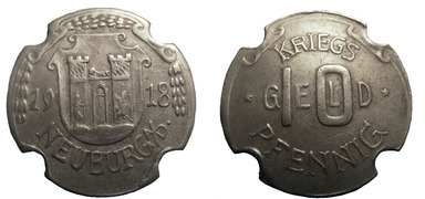 10 pfennig (Città di Neuburg an der Donau-Länder della Baviera)