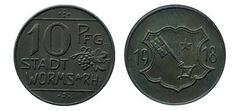 10 pfennig (Città di Worms, Land Hessen)