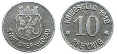 10 pfennig (Città di Oberglogau-Provincia prussiana dell'Alta Slesia)