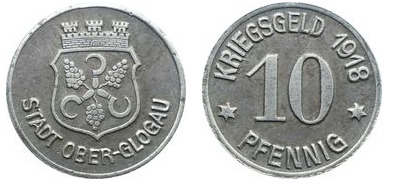 10 pfennig (Città di Oberglogau-Provincia prussiana dell'Alta Slesia)