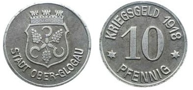 10 pfennig (Città di Oberglogau-Provincia prussiana dell'Alta Slesia)