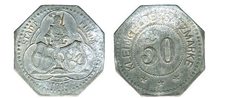 50 pfennig (Città di Fulda - Provincia prussiana di Hessen-Nassau)