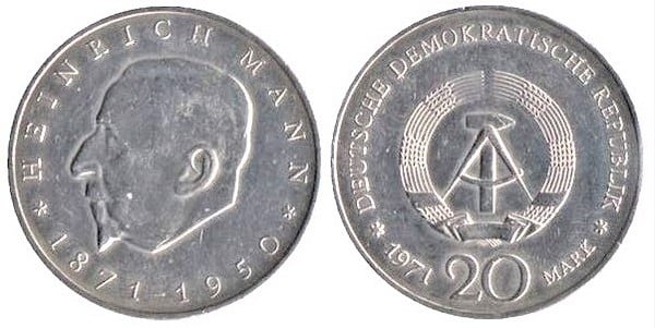 20 mark (Centenario della nascita di Heinrich Mann)