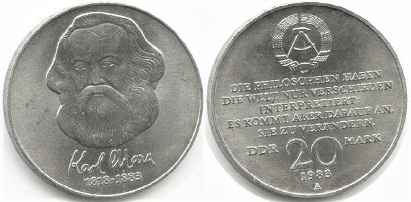 20 mark (Centenario della morte di Karl Marx)