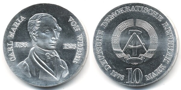 10 mark (Centenario della morte di Carl Maria von Weber)