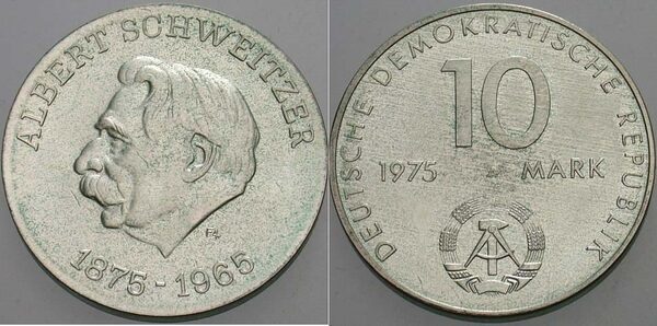 10 mark (Centenario della nascita di Albert Schweitzer)