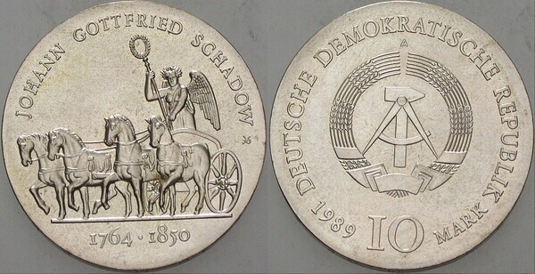 10 mark (225° anniversario della nascita di Johann G. Schadow)