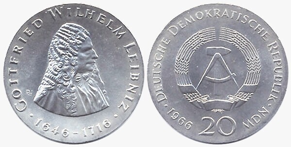 20 mark (250° anniversario della morte di Gottfried Wilhelm Leibniz)