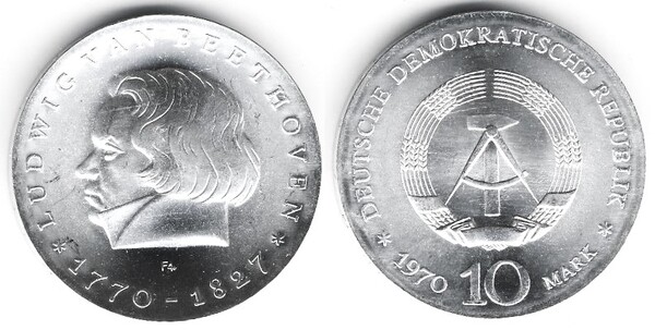 10 mark (200° anniversario della nascita di Ludwig van Beethoven)