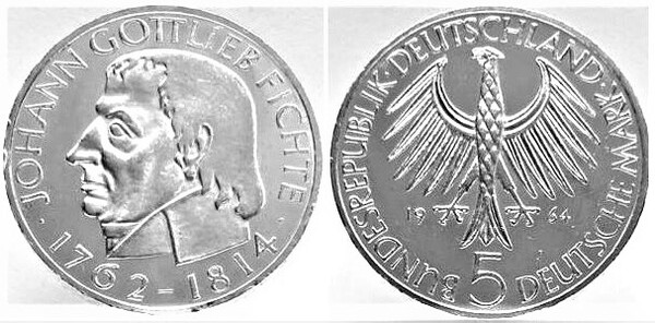 5 mark (150° anniversario della morte di Johann Gottlieb Fichte)