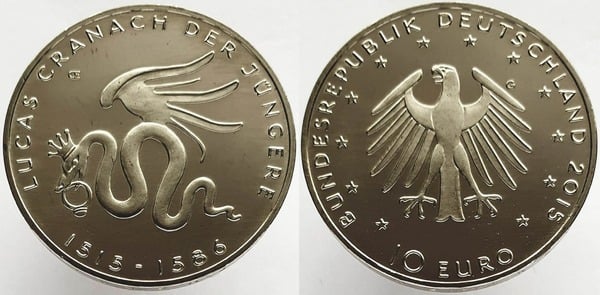 10 euro (500° anniversario della nascita di Lucas Cranach)