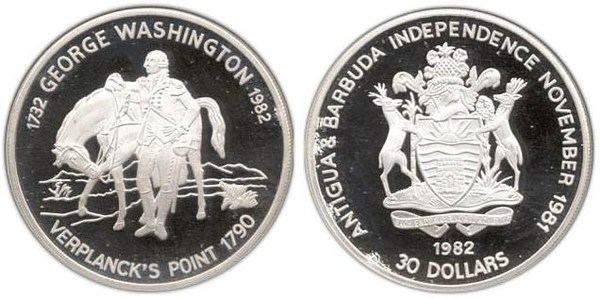 30 dollars (250° anniversario della nascita di G. Washington) 