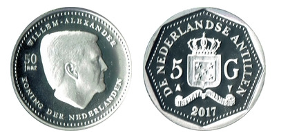 5 gulden (El rey Guillermo Alejandro cumple 50 años)