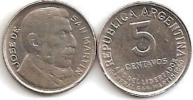 5 centavos (Anno del Liberatore Generale San Martin)