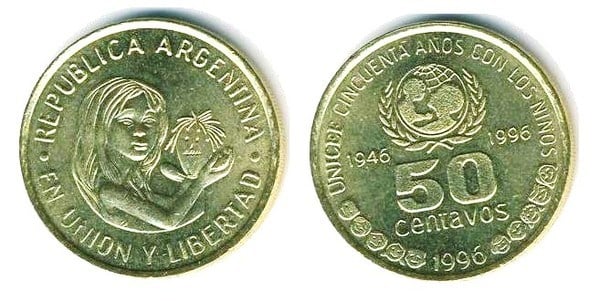 50 centavos (50° anniversario dell'UNICEF)