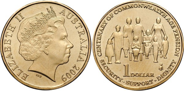 1 dollar (100° anniversario della pensione del Commonwealth)