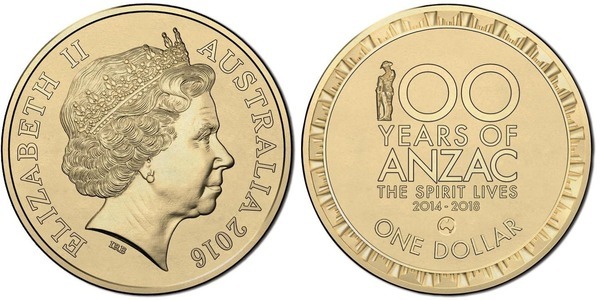 1 dollar (100° anniversario del Festival nazionale ANZAC)