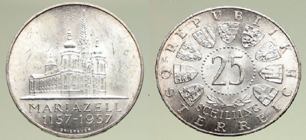 25 schilling (80° anniversario della Basilica di Mariazell)