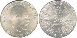 50 schilling (100° anniversario della nascita di Theodor Korner)