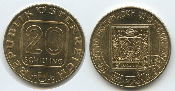 20 schilling (150° Anniversario - Francobolli austriaci)