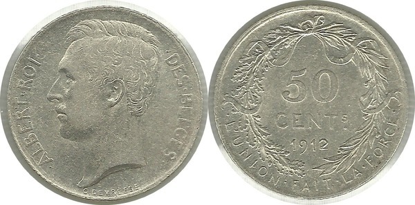 50 centimes (Alberto I dei belgi)