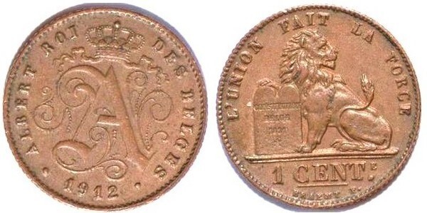 1 centime (Alberto I dei belgi)