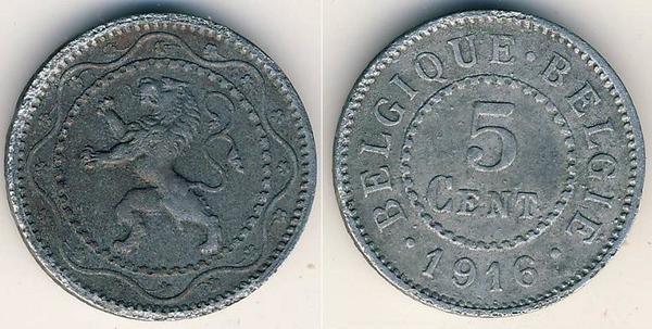 5 centimes (Alberto I - Belgio-Belgio)