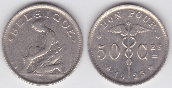 50 centimes (Alberto I - Belgio)