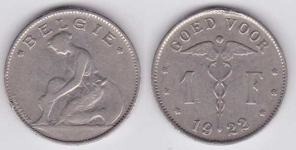 1 franc (Alberto I - Belgio)