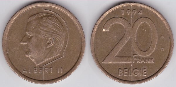 20 francs (Alberto II - Belgio)