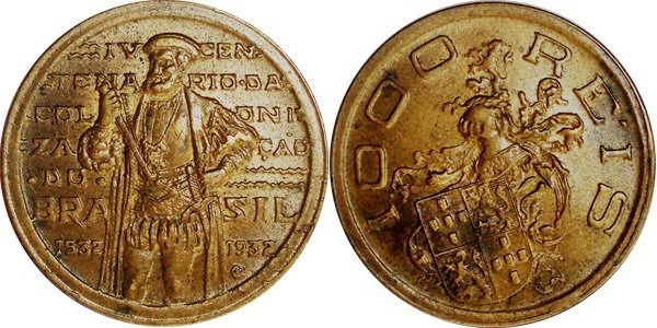 1.000 réis (400° anniversario della colonizzazione - Martim Afonso de Sousa)