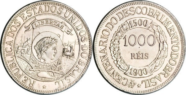 1.000 réis (400° anniversario della scoperta del Brasile)