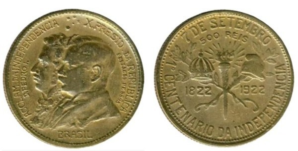 500 réis (100° anniversario dell'indipendenza brasiliana)