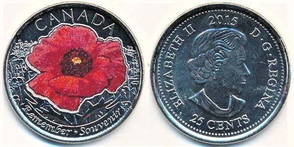 25 cents (Centenario del poema In Flanders Fields)