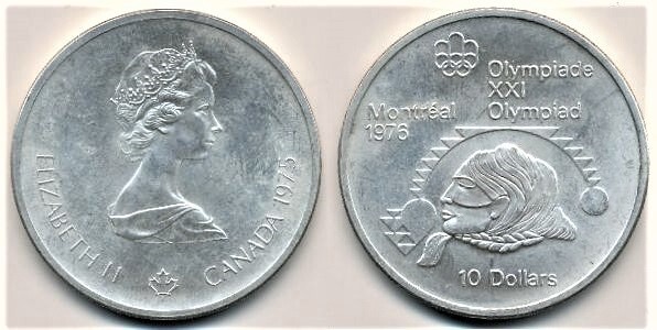 10 dollars (XXI Giochi Olimpici Montreal 1976 - Peso)