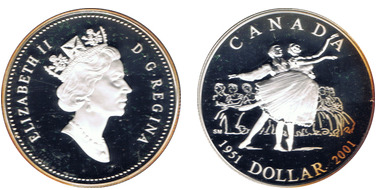 1 dollar  (50° Anniversario - Balletto Nazionale del Canada)