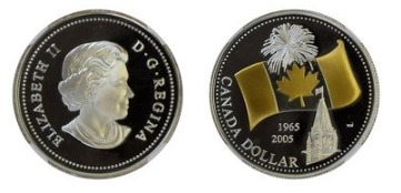 1 dollar (40° anniversario della bandiera canadese)