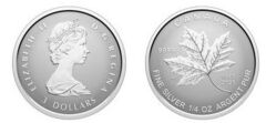 3 dollari (60° anniversario della bandiera nazionale del Canada - argento frazionario)
